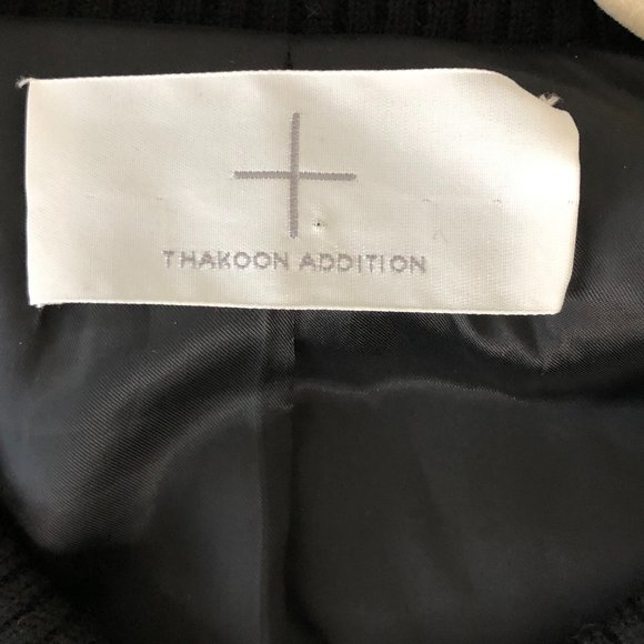 Wool Blend/Leather Bomber Jacket - Picture 2 of 7